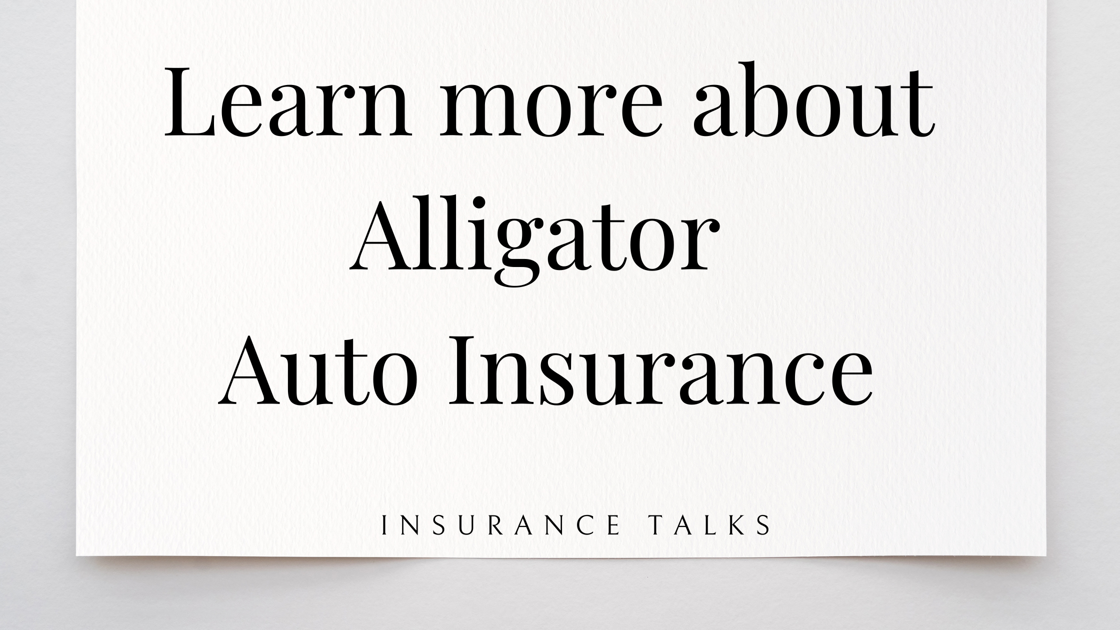 Learn more about Alligator Auto Insurance